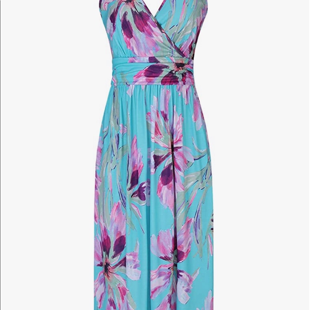 Aqua Floral Midi Dress!